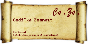 Csóka Zsanett névjegykártya